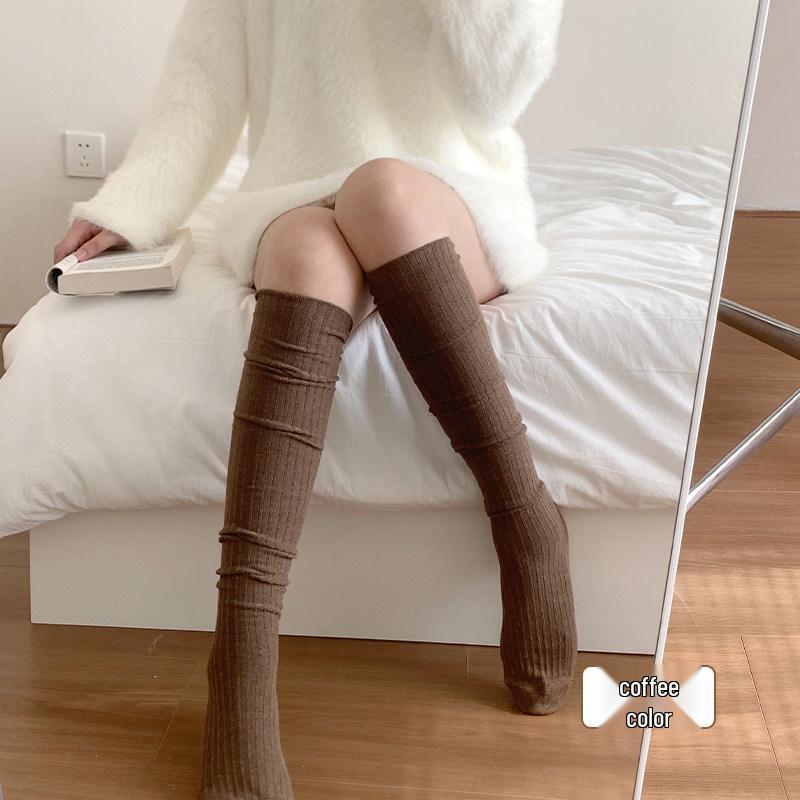 Damen Sommer Koreanischer Stil Über das Knie Dünne Socken mit Stiefeln
