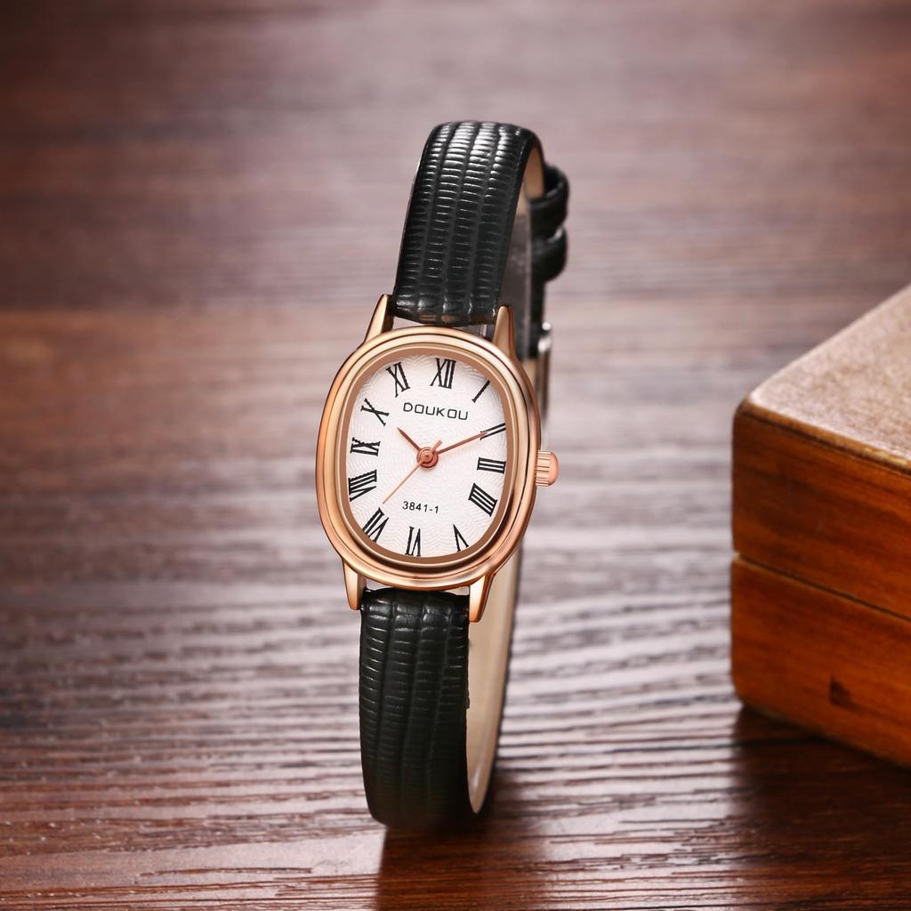 Antique Watch with Leather Roman Analog Quartz Leather Fashion Watch Perfect Gift for Day Women's Strap Display, Waterproof, Movement, Strap, -