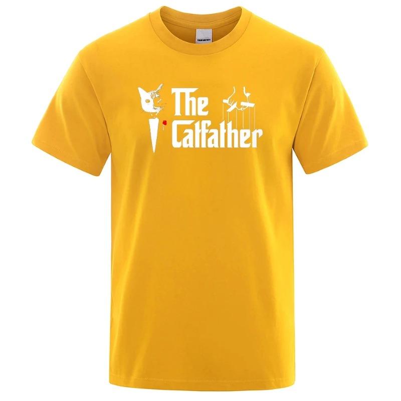 Men's Fashion T-Shirt Cat Dad Cat Print T-Shirt Brand Round Neck Clothing Oversized Casual Short Sleeve T-Shirts Men’s