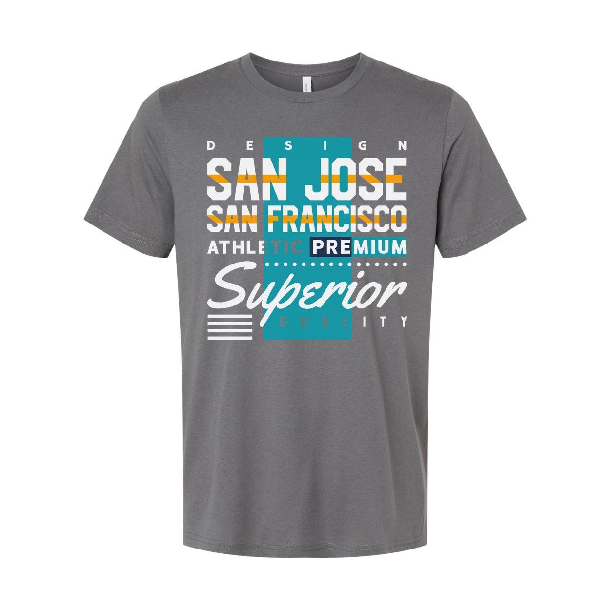 

Unisex Graphic Tee Featuring San Jose And San Francisco City Design With Athleti L