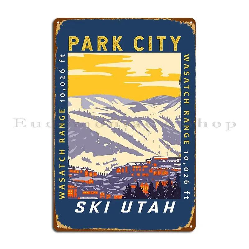 

Park City Utah Winter Resort Distressed Metal Plaque Poster Party Garage Designer Vintage Rusty Tin Sign Poster 20x30cm（7.8x11.8inch）