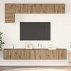 Wall Mounted TV Cabinet Set 5 pcs Artisan Oak Wood Based Material