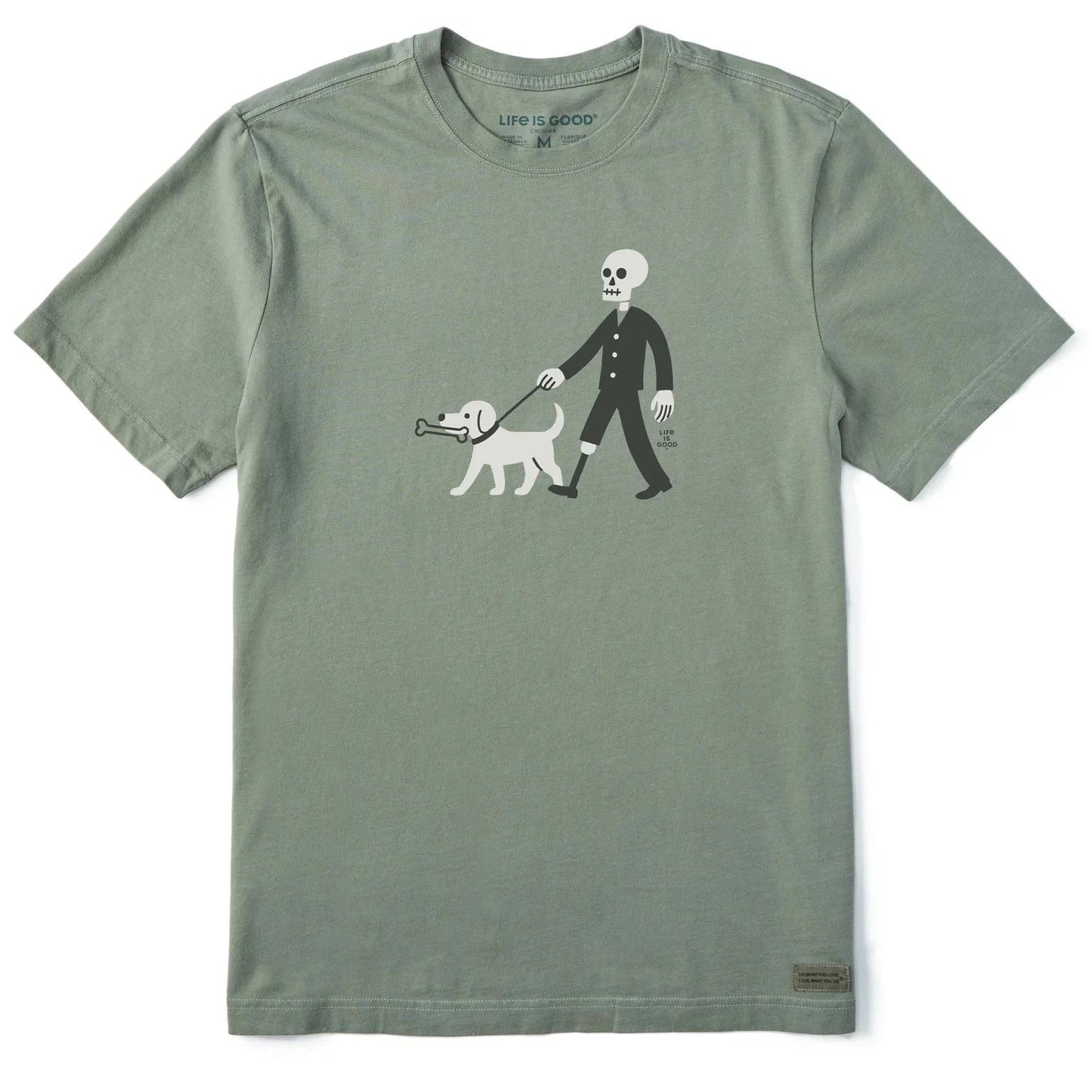 

Life is Good. Men s Skeleton Walk Short Sleeve Crusher Tee, Moss Green L