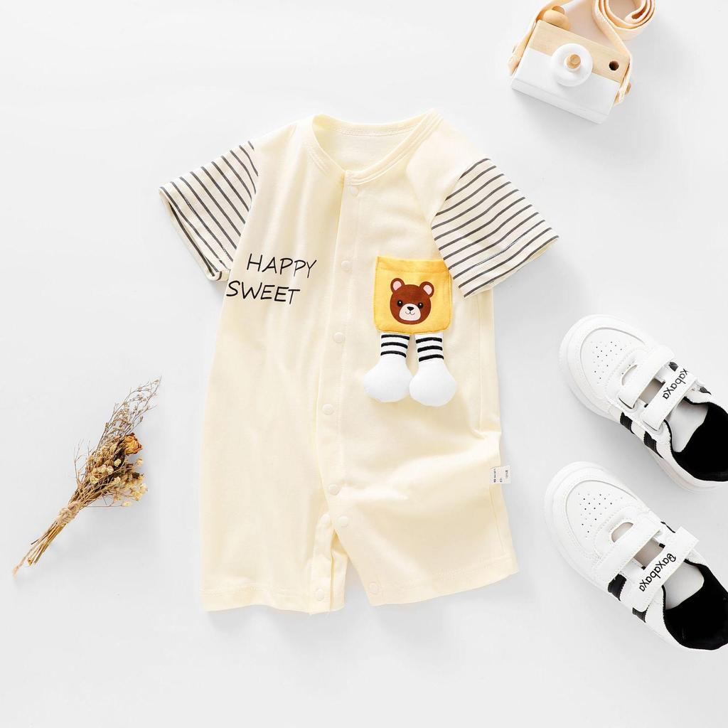 Summer Baby Cotton Short-Sleeve Romper Pajamas
