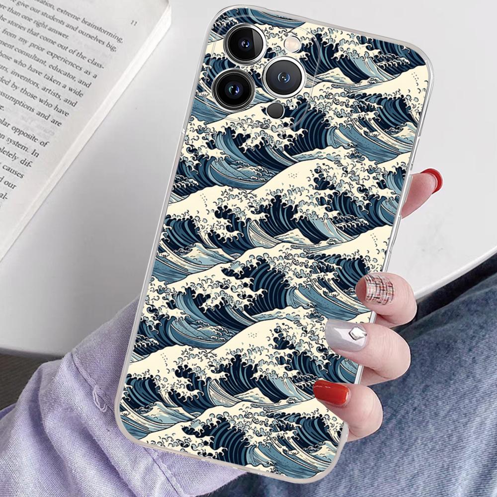 Kanagawa Great Wave Anime Phone Case For IPhone 16 15 14 13 12 Mini 11 Pro XS Max X XR SE 6 7 8 Plus Soft Silicone Cover