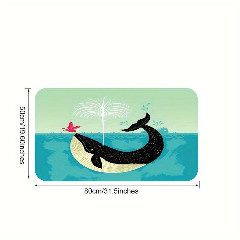 Cute Bird Whale Pattern Door Mat Soft Thick Non-Slip Washable Kitchen Rug Nursery Bathroom Bedroom Entrance Home Decor Mat 1PC