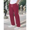 Men's Solid Color  Weave Breathable Loose-Fit Casual Straight Leg Pants