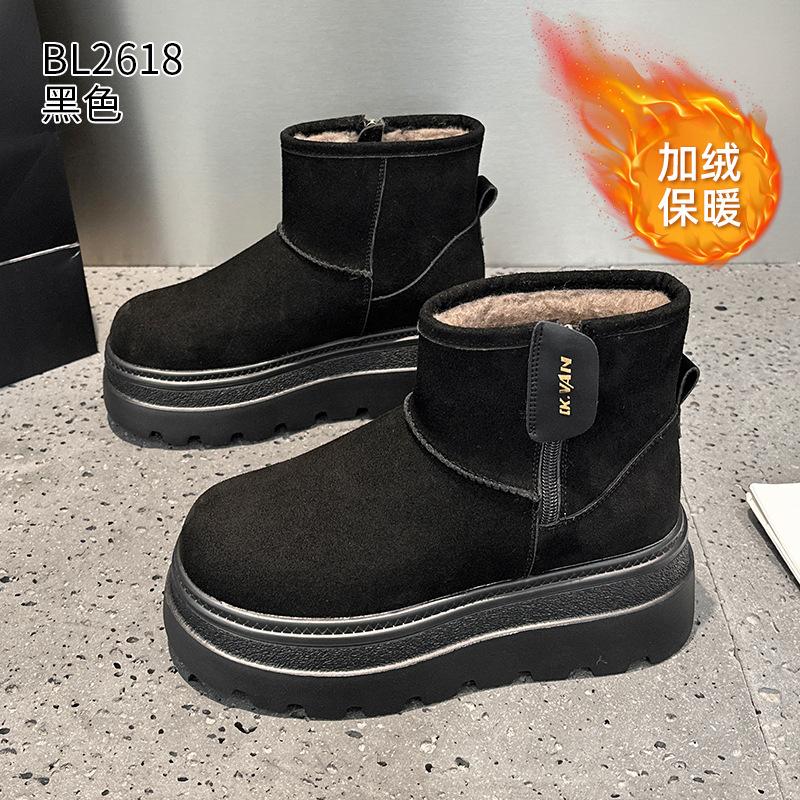 Retro snow boots new winter thick-soled small warm and cold casual shoes 34