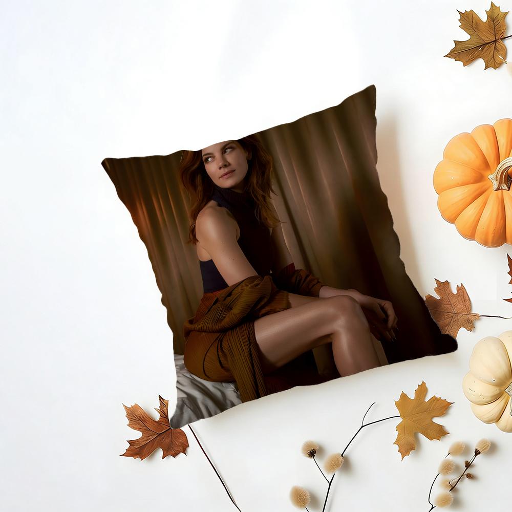 M-Michelle Monaghan Cushion Cover Washable Linen Pillowcase Soft For Daily Sofa Bed Home Room Decor