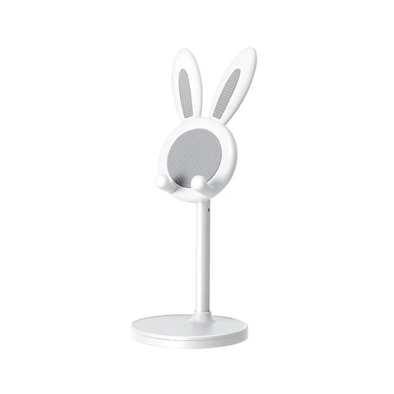 Pink Cartoon Little Rabbit Desktop Mobile Phone Stand Tablet Computer Stand Adjustable Telescopic Lift Student Lazy Person Stand