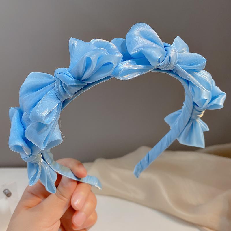 

Изысканные женские аксессуары для волос Головной убор Головной убор Женская повязка на голову Корейский стиль Повязка для волос Сетка Шелковая повязка для волос Бант Фея Обруч для волос