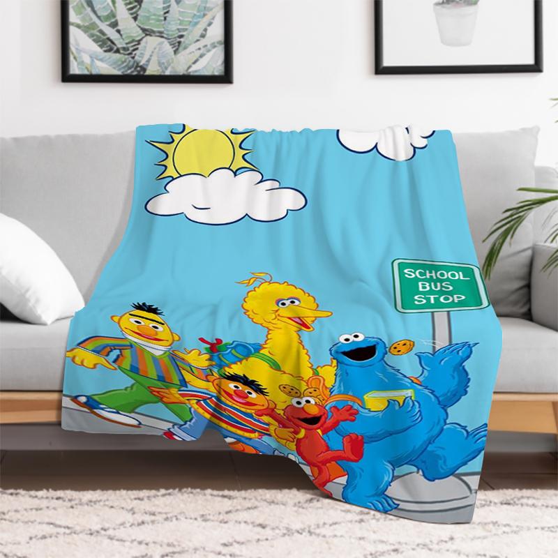 Kid's Blanket Cute Cartoon S-Sesame S-Street Fluffy Soft Blankets for Decorative Sofa Furry Winter Warm Throw & Throws Bed Anime