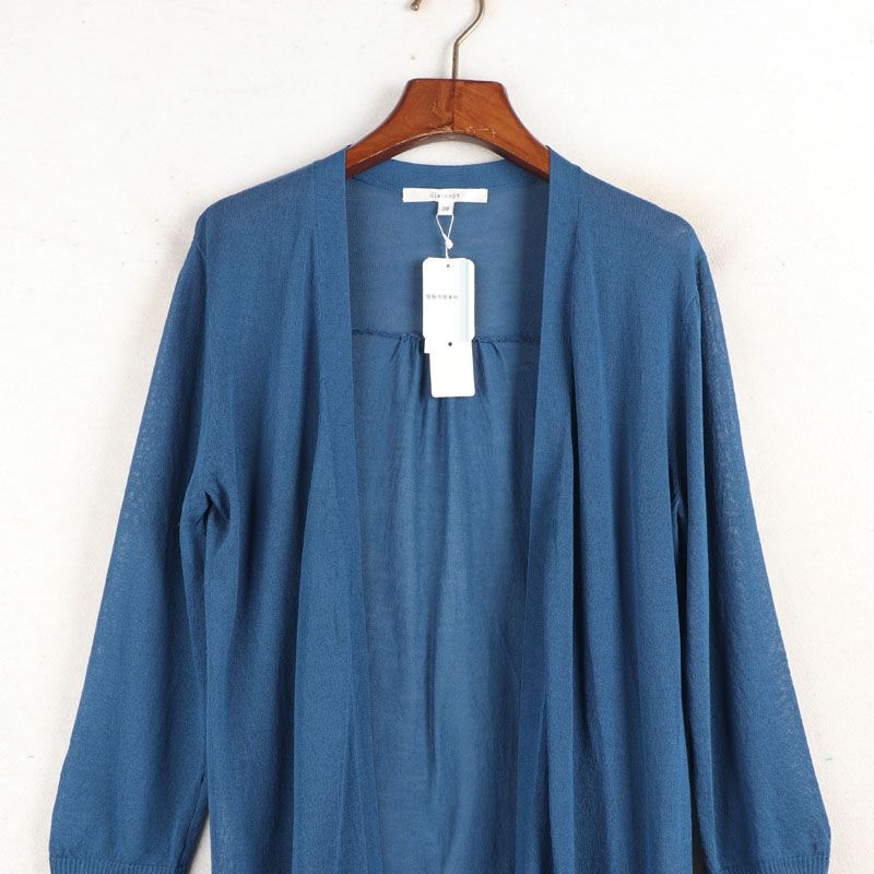 Sunshine House Autumn New Arrival Export Japanese Single Women's Clothing Mid Length Long Length Knitwear Thin Cardigan Inverness