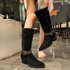 Fashion 2025 Fall/Winter New Retro Block Heel Pointed Toe Mid-Tube Boots Fashion Boots
