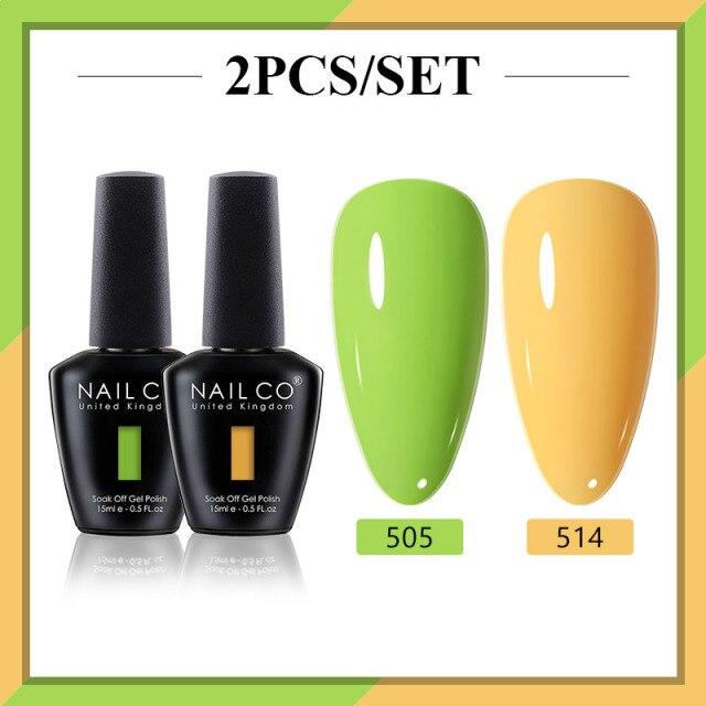 NAILCO 2 цвета, 15 мл, набор гель-лаков для ногтей Vernis, полуперманентный УФ-светодиодный гель для дизайна ногтей, принадлежности для профессионалов, отмачиваемый верхний слой