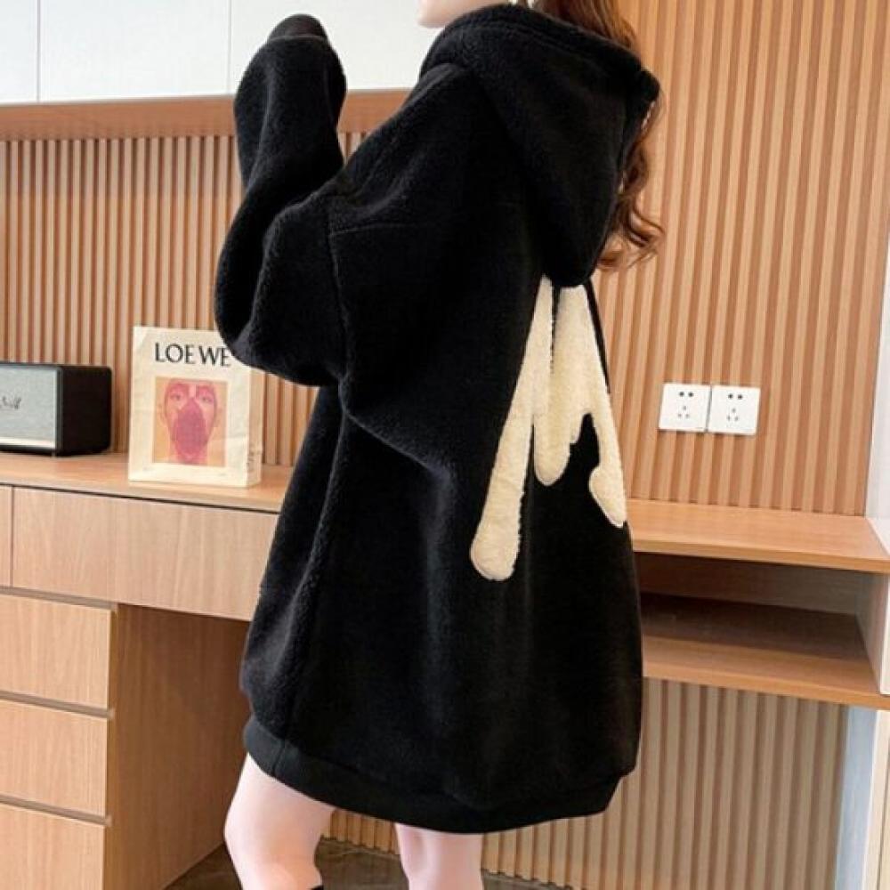 Navava Nt2130 Alphabet Wool Fleece Long Sleeve Hoodie