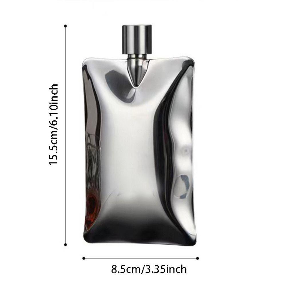 Wellenförmige Weinkanne Edelstahl Wodkaflasche Minimalistische Schnapsflasche Für den Außenbereich