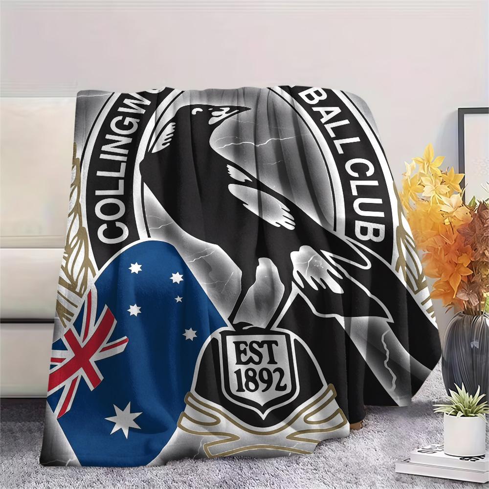 Collingwood Magpies  Print Flannel Blanket, High quality Comfortable for All Seasons, Home Decor, Warmth and Comfort