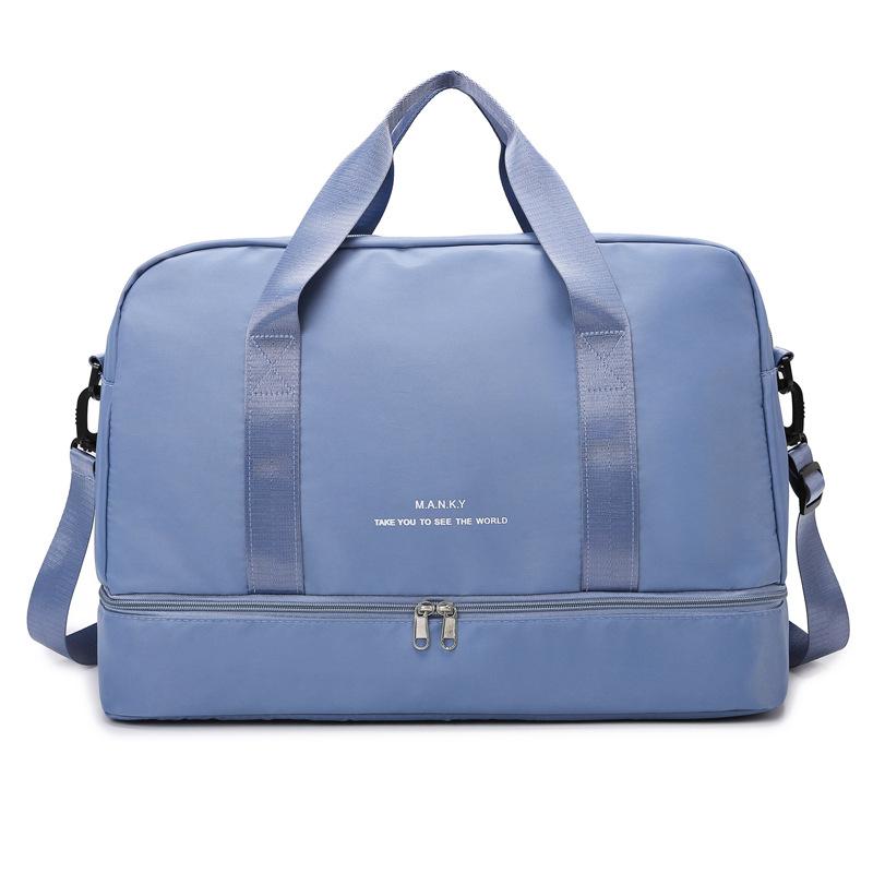 Ladies Large Capacity with Shoe Compartment Simple Casual Portable Travel Bag Dry and Wet Separation Sports Training Fitness Bag