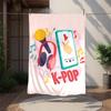 Kpop Flannel Blanket Soft Warm All-Season Throw, Design for Camping, Car Travel, Hiking Sofa, Bed, Office Perfect Gift for Parties