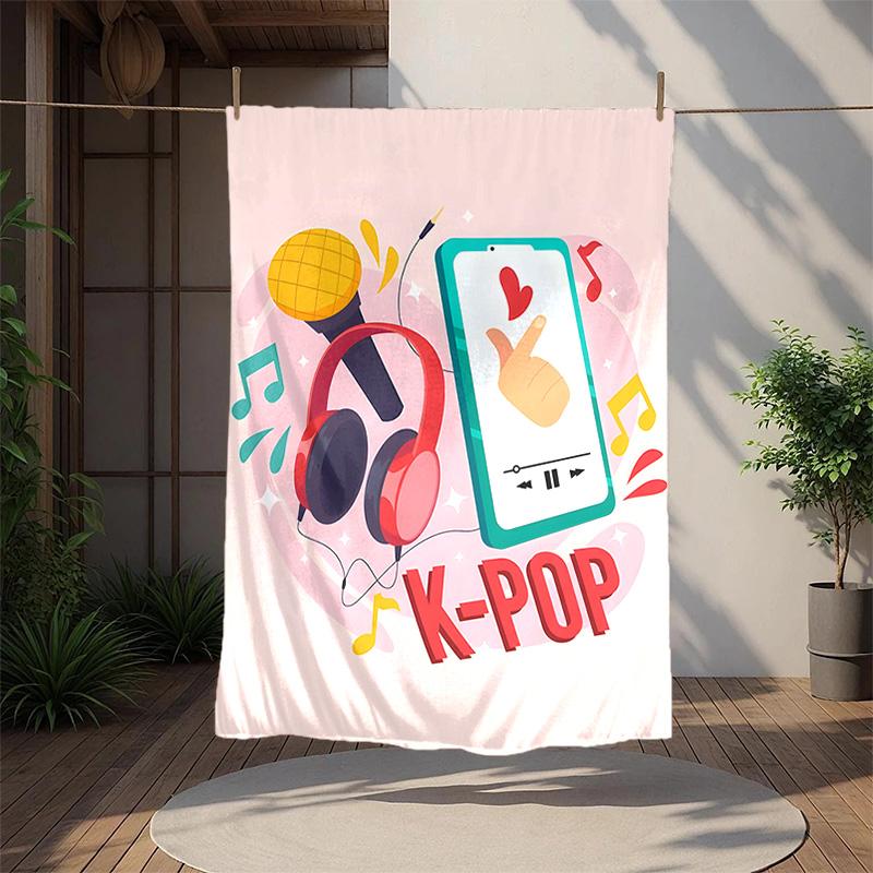 Kpop Flannel Blanket Soft Warm All-Season Throw, Design for Camping, Car Travel, Hiking Sofa, Bed, Office Perfect Gift for Parties