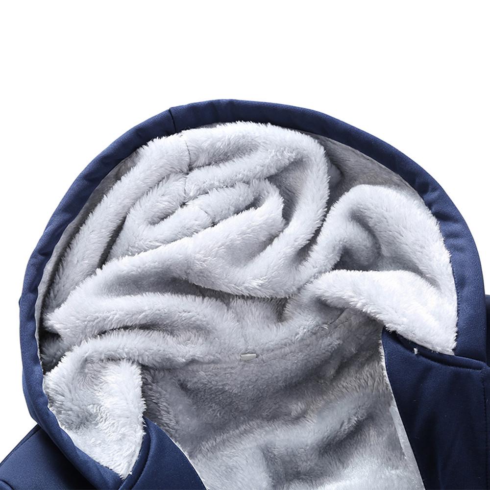 Men's Winter Long Sleeved Zipper Hoodie Thickening Leisure Suit Tops Pants Sets