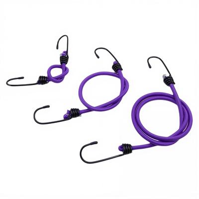 Rubber Rope with Hook Set of 3 30/50/80cm Strong Elastic