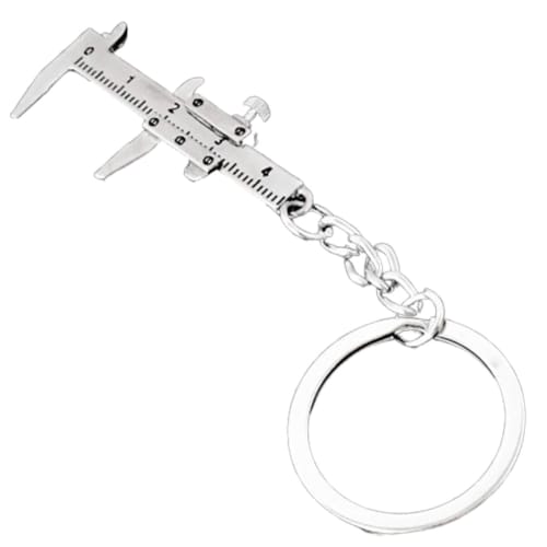 Gcerfby Vernier Caliper Keychain, Portable Car Key Pendant, Decorative Charm, Zinc Alloy Household Measuring Tool, 10.8x2.3cm, Versatile Accessory for