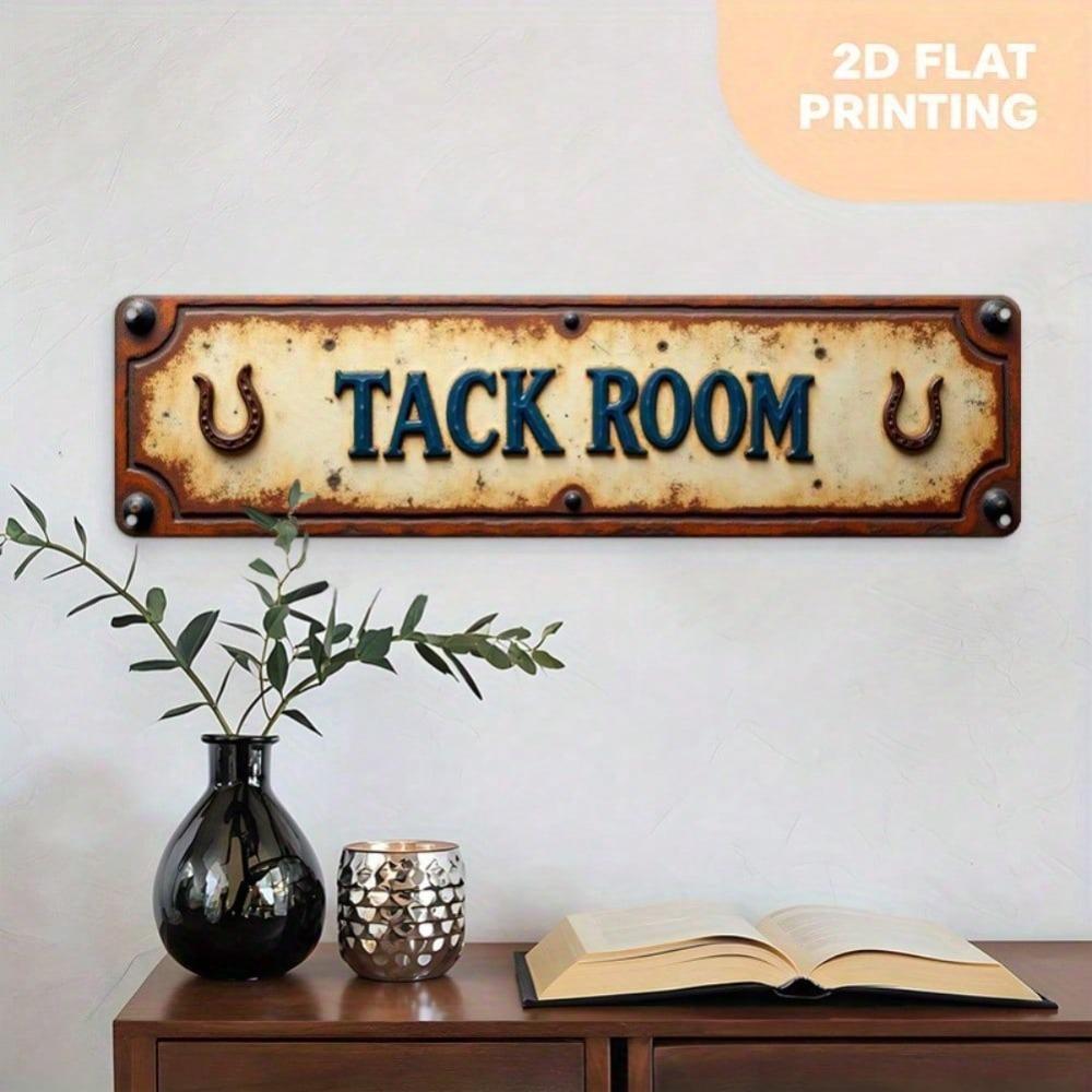 2D Flat Vintage Horseshoe Metal Wall Sign 4x16 Inches Farmhouse Rustic Decor Pre Drilled Holes Aluminum Bar Man Cave Garage Halloween Christmas Gift