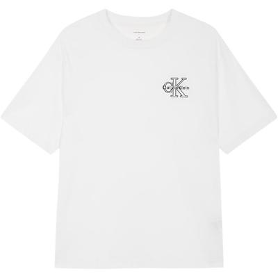 Logo Oversized Pullover Round Neck Short Sleeve T-Shirt Men T-Shirts White 4RAB821-YAA