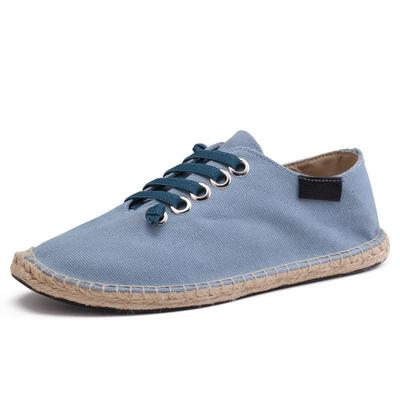 Zapatos planos informales transpirables de lino de verano para hombre, alpargatas, mocasines de lona a la moda, calzado informal de pescador para conducir