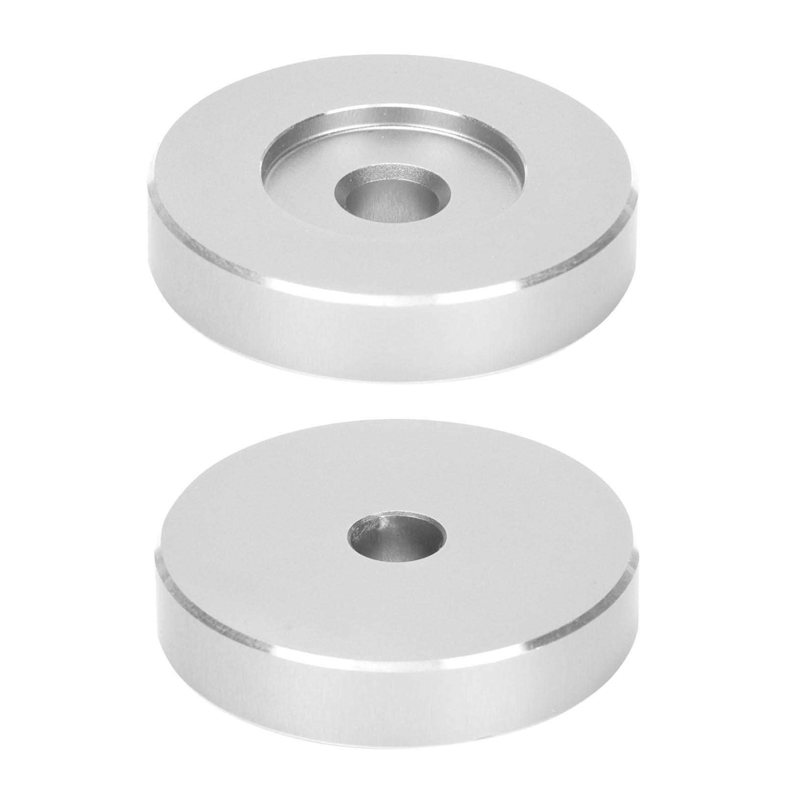 

45 RPM Record Turntable Adapter Large Hole Conversion Sheet Vinyl Black Clamp Adapter for Most Big Hole RecordsSilver срібний