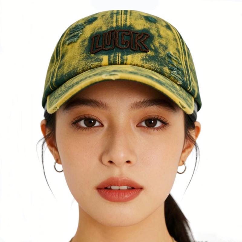 Vintage Cotton Baseball Cap With Embroidery And Wide Brim For All Seasons