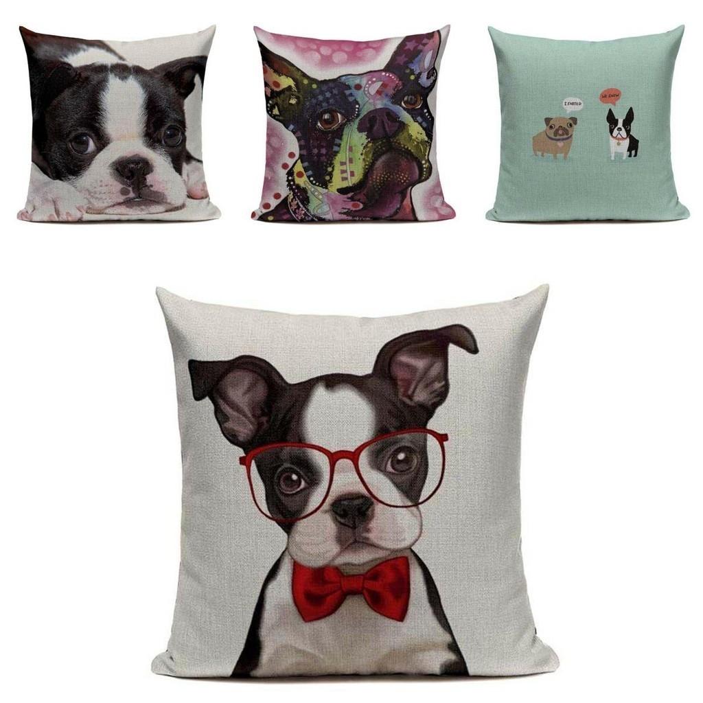 Premium Quality Boston Terrier French Bulldog Cushion Pillow Case For All Rooms