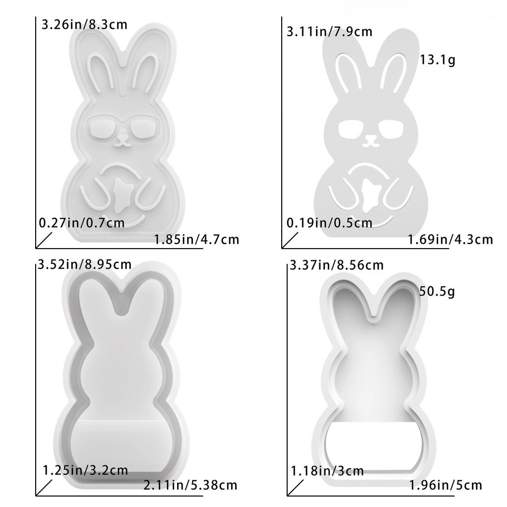 DIY Rabbit Hollow Atmosphere Lamp Resin Mold, Resurrection Rabbit Figurine, Plaster Silicone Mold Decoration