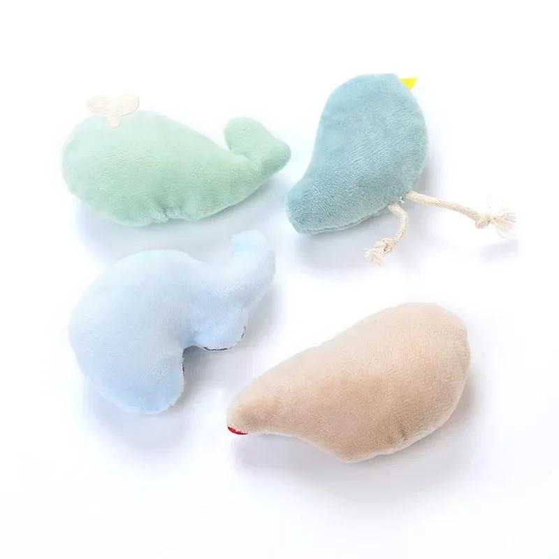 4Pack Cute Elephant Hedgehog Bird Shaped Plush Toy Hi Play Contains Catnip Cat Toys Interactive Pet Supplies