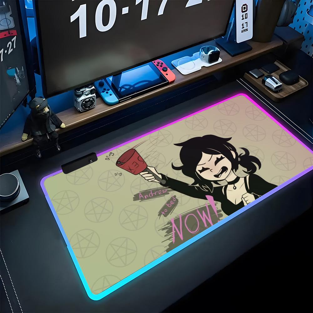Game The Coffin Of Andy And Leyley Mouse Pad Gamer Luminescence Led Mouse Pad Gaming Table Rgb Deskmat Keyboard Pc Mousepad RGB600x300x3mm