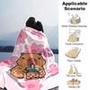 1pc Capybaras, Bubble Tea Blanket Lightweight Flannel Throw for Sofa Bed Travel Camping Livingroom1101L