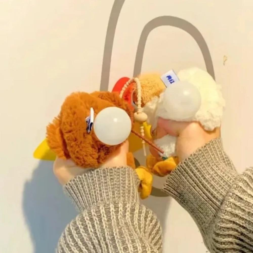 Cartoon Hens Key Ring Simulation Egg-laying Animal Key Holder Plush Chicken Keychain  Gift