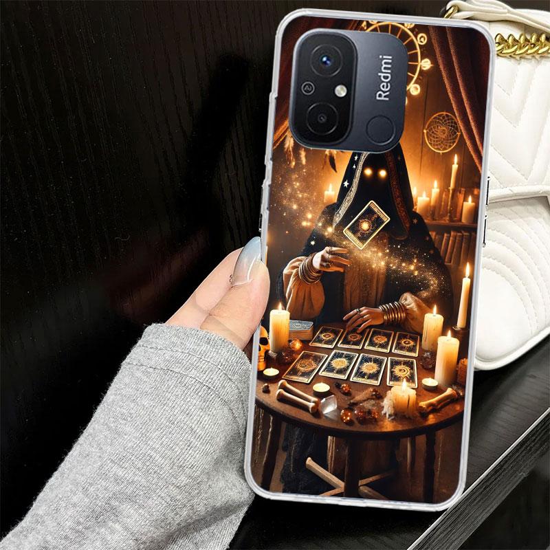 Witch Tarot Card Case for Xiaomi Redmi 14C 13C 13 12C 12 10C 10 10A Phone Cover 9C 9 9A 9T 8 8A 7 7A 6 6A K70 K40 K20 Pro