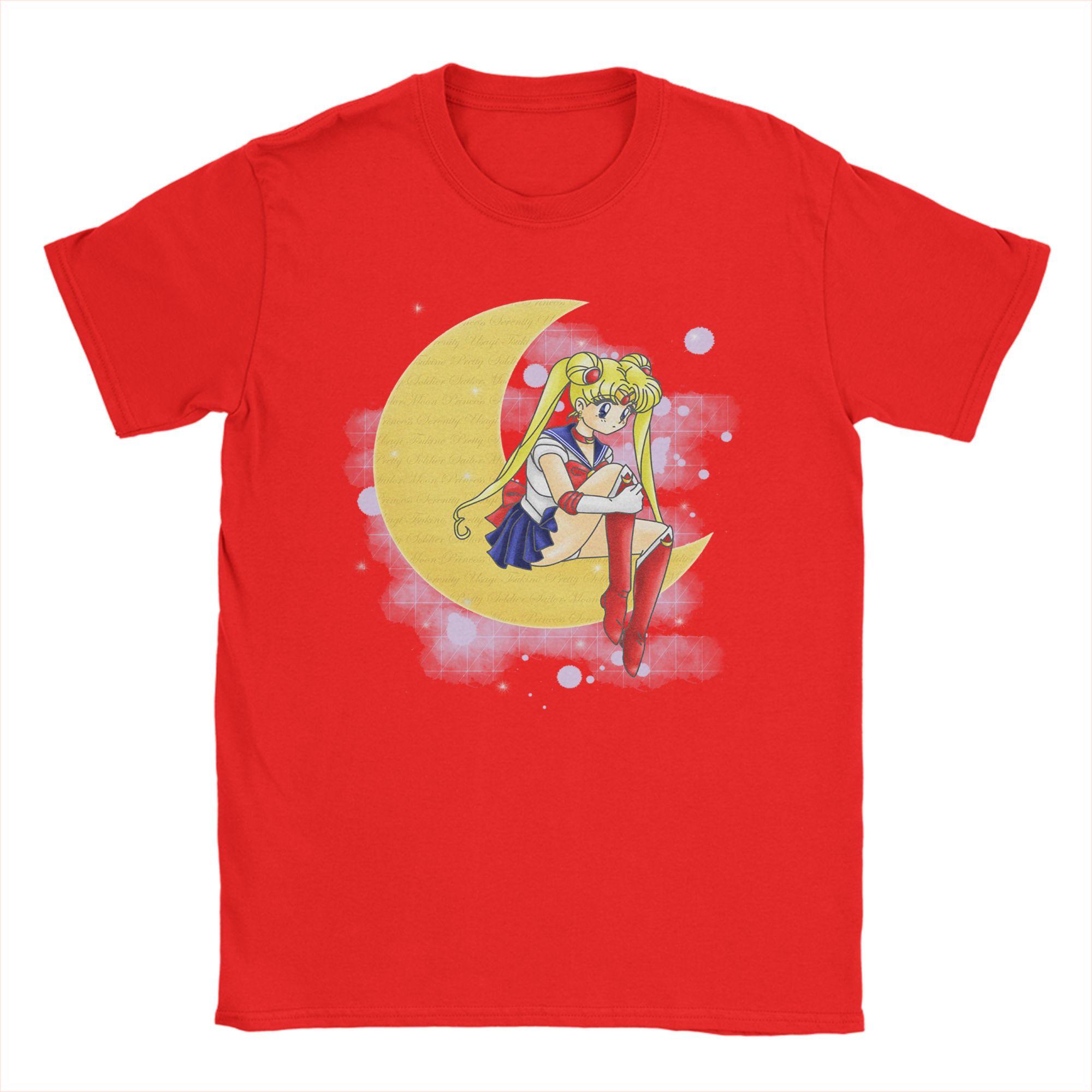 

Sailors Moons T Shirts for Men Cotton Funny TShirt Round Collar Tees Short Sleeve Tops 6XL S
