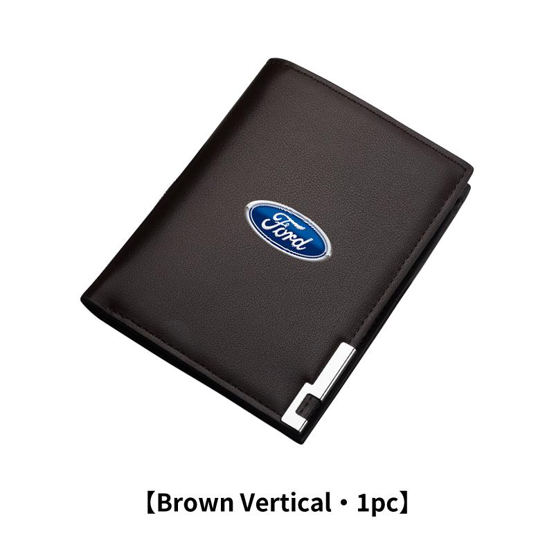 YYQO6 For Ford Car Logo Men Short Foldable Credit Card Holder Leather Money Wallet Accessories Focus mk2 mk3 mk4 Fiesta Ranger