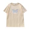 Butterfly Short-sleeved T-shirt Women's Summer New Design Sense Niche French Sweet Top Korean Chic Pure Cotton Half-sleeve