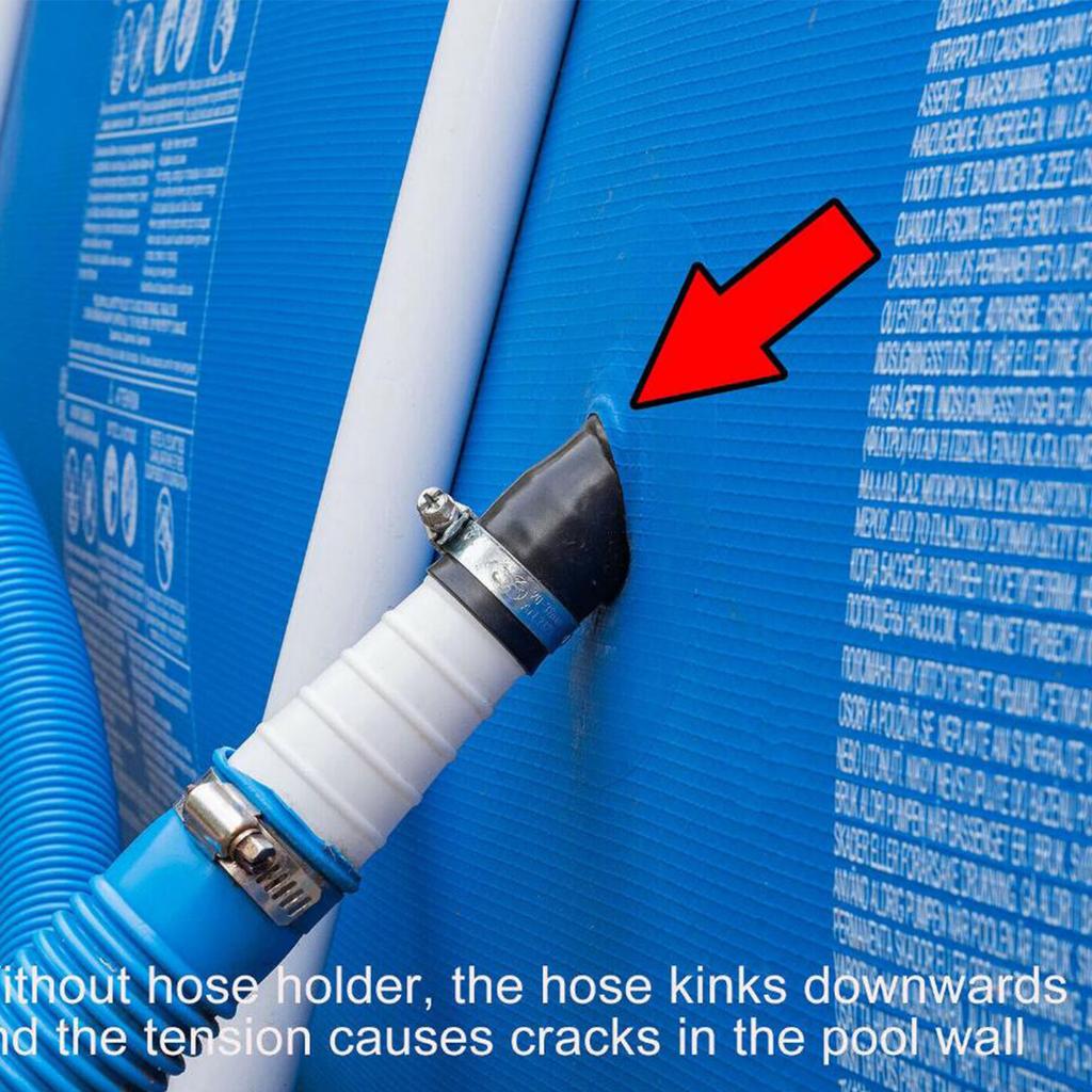 Swimming Pool Pipe Fixing Holder Support for Intex Above Ground Pool 30-38mm Hose Outlet Mount Bracket with Cable Tie Clamp