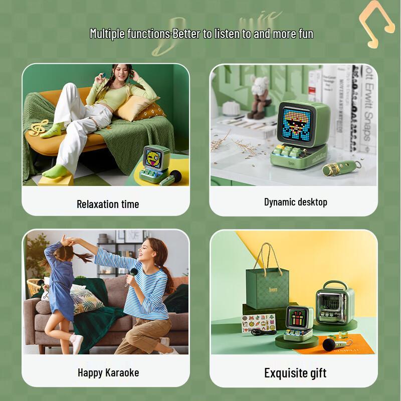 Divoom Ditoo Mic Retro Pixel Art Bluetooth Speaker CN Plug (adapter Included)