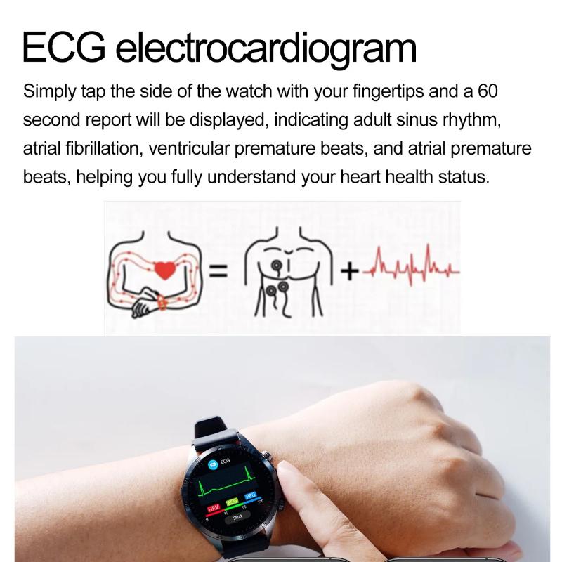 2025 New CES Science Sleep Aid Smart Watch Men Laser Treatment Three High ECG+PPG Body Temperature BT Call Health Smartwatches