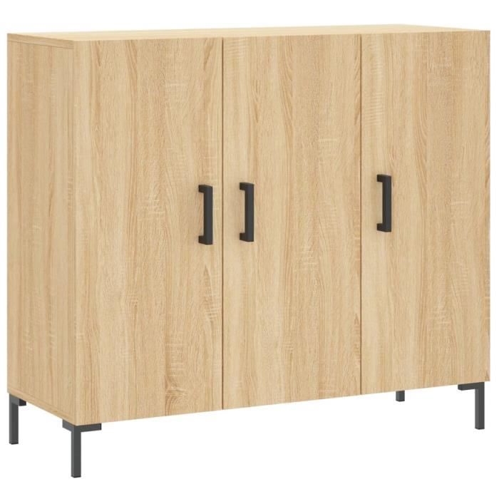 VidaXL Buffet chêne sonoma 90x34x80 cm bois d'ingénierie 828111