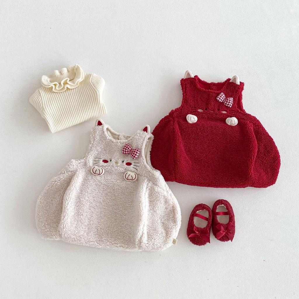 2025 Kids' Quilted Winter Dress - Trendy Girls' New Year Outfit