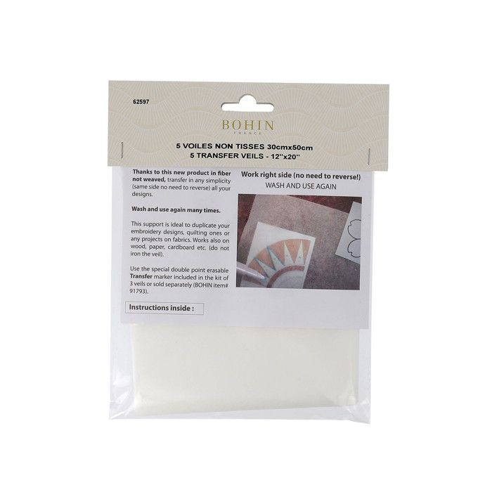 5 voiles intissés transfert 30x50cm