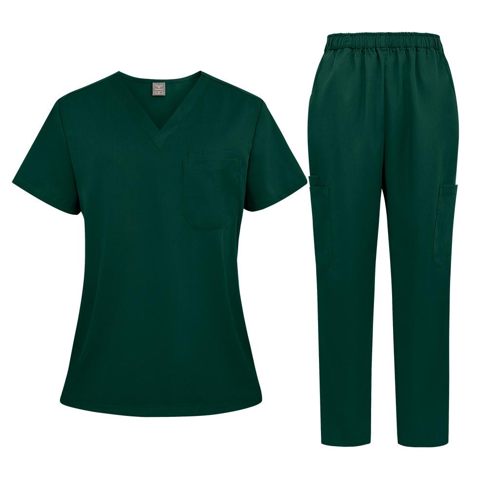 3Xl Men'S And Women'S Casual Loose Large Size Wind Hand Washing Clothes Doctor Nurse Clothes Work Clothes Solid Color Set Short Sleeves